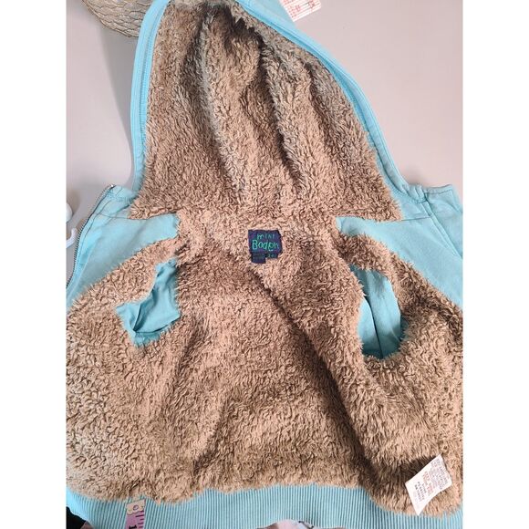 Mini Boden 100% Cotton Sherpa Lined Jacket 3-4 Year Hood Pockets Full Zip School - Picture 4 of 6